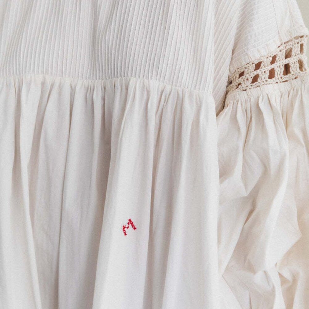 Story MFG. Mon Dress in Ecru Top Stitch - Picture 9 of 10